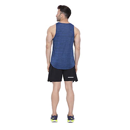 Image of CHKOKKO Men Polyester Printed Gym Co-Ord Sets Sleeveless Tank Top With Shorts