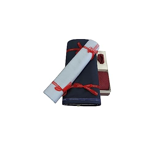 Image of Raymond Men's Unstitched 3.25 Meters Suiting Length Set with Tie, Pocket Square and Shirt Piece (All Weather Fabric,Attractive Box)