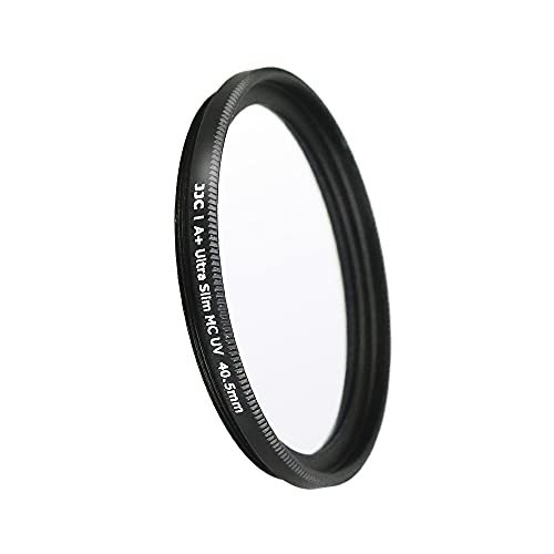 JJC Filtro de lente UV de 40,5 mm, filtro de lente de protección ultravioleta multicapa ultrafino (negro)