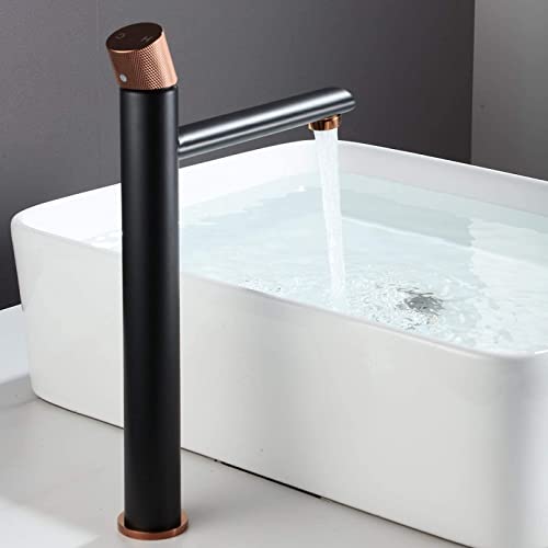 Robinet de lavabo en laiton moleté mitigeur haut de gamme or rose brossé
