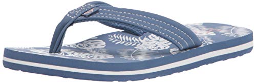 Image of Roxy Girl's Vista Flip Flop Sandal, Blue Print 211, 11 Little Kid