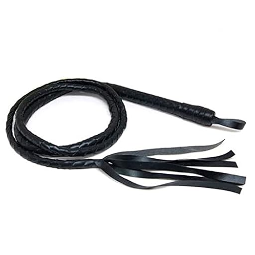 Acan Tradineur - Látigo de cuero con flecos para adulto, accesorio para disfraz de domador, gatita sexy, carnaval, Halloween, cosplay, fiestas (Negro - 200 cm) | Ya disponible en tu tienda friki favorita! En mundofriki.es!