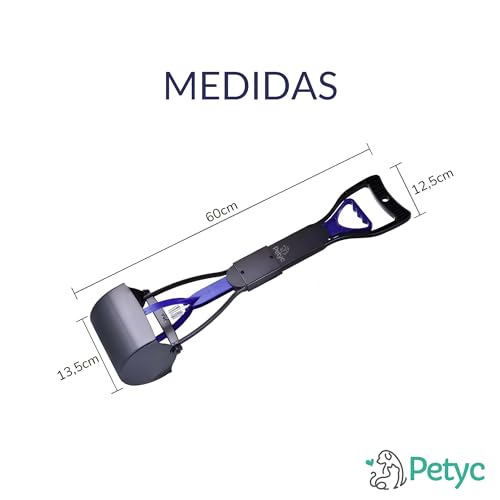 Pá Coletora Cata Caca Higiênico PETYC Prático e Robusto Passeio Petshop (Azul e Preto)