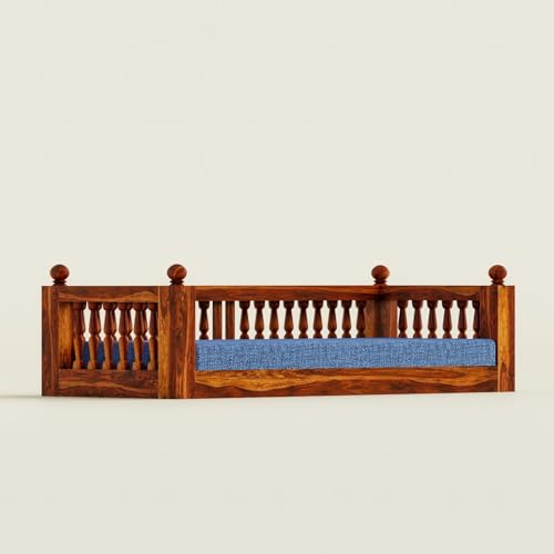 Image of Wooden Swing for Balcony | Sheesham Wood House Swings for Living Room | Patio Jhula for Home Indoor, Garden Outdoor & Balcony | Natural Finish