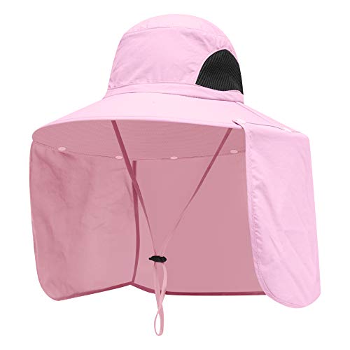 Image of Sun Blocker Hats Outdoor Sun Protection Fishing Cap with Neck Flap Large Brim Outdoor Hat