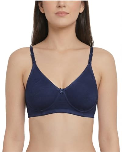 Image of Brida Monica Women's Wide Strap Bra - Soft Hosiery Cotton, Non-Padded, Wireless, Seamless Full Coverage T-Shirt Bra