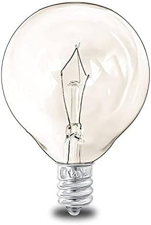 Wax Warmer Bulbs,G50 230V 25 Watt Bulbs for Scented Warmers E12 Incandescent Candelabra Base Clear Light Bulbs(Pay Attention to Size)