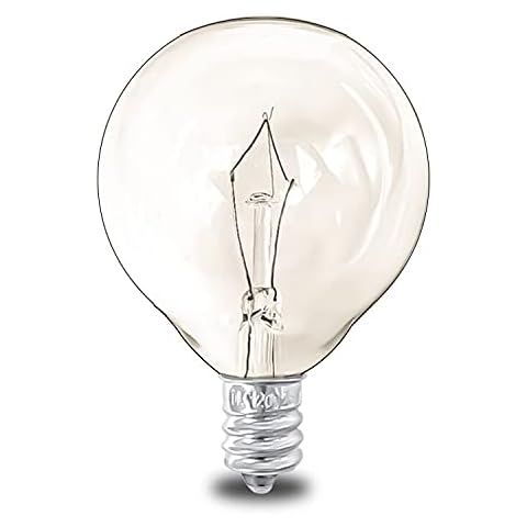 Wax Warmer Bulbs,G50 230V 25 Watt Bulbs for Scented Warmers E12 Incandescent Candelabra Base Clear Light Bulbs(Pay Attention to Size) Cover