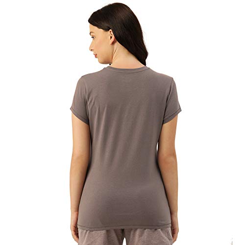 Image of Enamor Short Sleeve Crew Neck Regular Length Basic Crew T-Shirt - Slim Fit, Soft and Breathable Stretch Cotton - E147