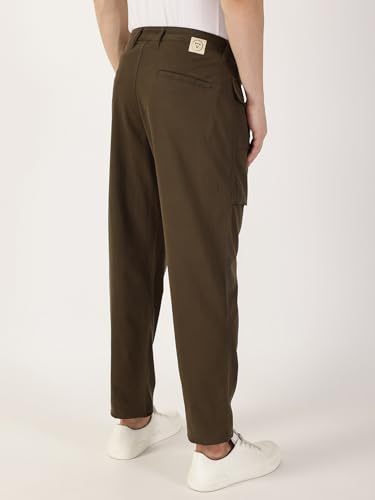 Image of Thomas Scott Men's | Solid | Light Weight | Breathable Fabric | Mid Rise | Regular Fit | Cotton Blend | Button Waist | Cargo | Trouser | Pants