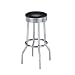Pair of Retro Polished Chrome Swivel Bar Stools
