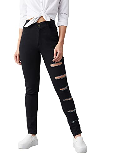 Image of Miss Chase Women's Skinny Fit High Rise Regular Length Denim Stretchable Jeans