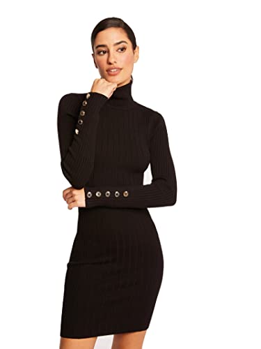 Morgan Vestido de punto ajustado Negro XL