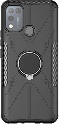 Image of Spazy Case Infinix Hot 11s Back Cover | Dual Layer Armor Defender Full Body Protective + PC Hybrid Kickstand | Ring Stand Back Cover for Infinix Hot 11s - Black