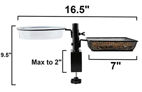 Wosibo 2 Pack Deck Bird Feeders With Platform Metal Mesh Tray, Deck Mount Bird Bath And Detachable Heavy Duty Sturdy Clamp Fence Balcony Bird Feeder For Attracting Birds #TOP6