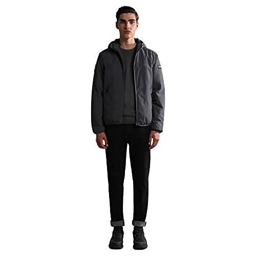 Pull gris Napapijri NP0A4D Droz 4 une maille d'exception au design travaillé