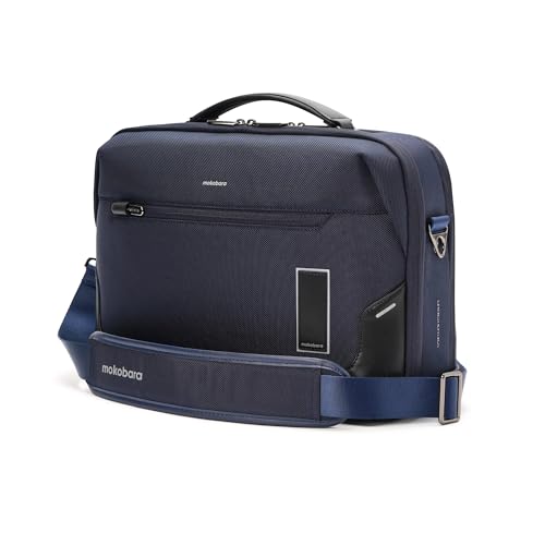 MOKOBARA Bento Nylon Laptop Briefcase Fits 15-Inch Macbook & Laptops | Durable Office Bag For Men | Professional Messenger Bag For Business, Work, & Travel (Headspace, blue)