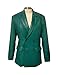 JBAWIE Fashion Men's Leather Coat Wide Peak Lapel Jacket Emerald Green Blazer Double Breasted Prom Tuxedos for Evening Party Size 46