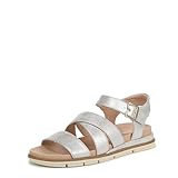 Dr. Scholl's Womens Timeless Life Flat Sandal Silver Smooth 9.5 M