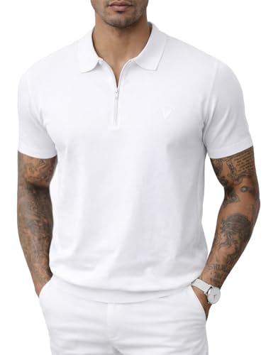 Image of Veirdo Men's Regular Fit Interlock Polo T-Shirt, Cotton Fabric, Half Sleeves,Stylish Collared Neck, Perfect for Casual and Office Wear, Soft, Comfortable (S-2XL)