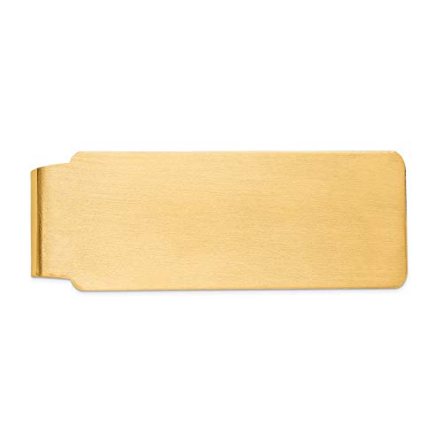 Men's 14k Yellow Gold Satin Finish Money Clip Fine Jewelry For Men Gifts For Him