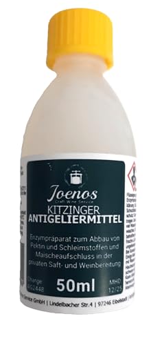 Joenos Kitzinger Antigeliermittel Enzympräparat für Saft- und Weinherstellung Exclusiv Handel Aachen 50ml Flasche