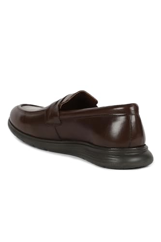 Image of Louis Philippe Men Premium Leather Breathable Lining Material Light Weight Flat Heel EVA Sole Casual Slip-on Shoes