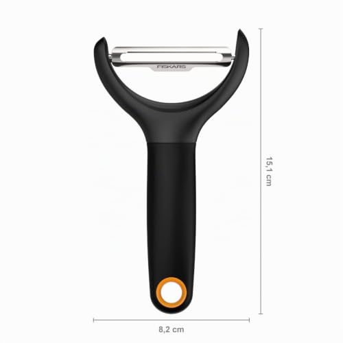 Foto von Fiskars Gemüseschäler, Gesamtlänge: 15 cm, Stahl/Kunststoff, Functional Form, Schwarz, 1016122, 15.1 x 7.9 x 2 cm