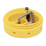 Yuanpgky Silikon-Tauchgewichtsgürtel, 130 cm, mit Edelstahl-Schnalle zum Tauchen, Schnorcheln, für BCD-Zubehör, rutschfest, verstellbar, für Unterwasseraktivitäten (Gelb)