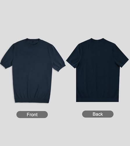 Fioboc Mens Shirts Knit Crew Neck Premium Moisture Wicking Shirt Short Sleeve Summer Tops S-4XL4