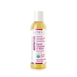 Alteya Organic jabón líquido limpiador facial y lavado 150ml – rosa y jazmín – con certificado orgánico USDA, jabуn biodegradable – producto natural terapeutico – apto para todo tipo de piel