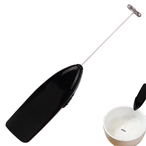 Batidora de mano, espumador de leche de acero inoxidable, batidora de mano para hornear con batidor de acero inoxidable, barra mezcladora de café batir deliciosas bebidas espumosas en segundos,