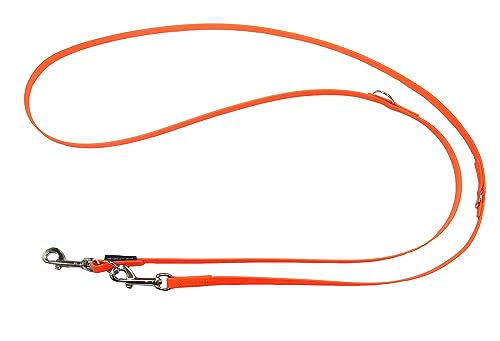 Biothane Hundeleine kleine Hunde/große Hunde verstellbar 2m / 2,40m / 2,80m / 3,50m / 5m SILBERNER Haken 9mm / 13m,m / 16mm (2m X 9mm, Orange)
