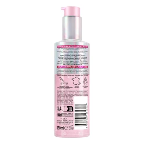 L'Oréal Paris - Routine Capillaire Protectrice pour Cheveux Ternes - Shampooing + Soin Lamination + Sérum Sans Rinçage - Acide Glycolique - Sans Sulfates - Elseve Glycolic Gloss - 3 Produits