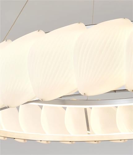 Lustre LED à intensité variable en métal argenté avec éclairage moderne modulable - 8