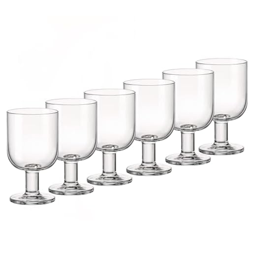 Bormioli Rocco Hosteria Set Of 6 Stackable Wine Glasses, 9.5 Oz. Goblet, Clear Tempered Glass, Made In Italy.