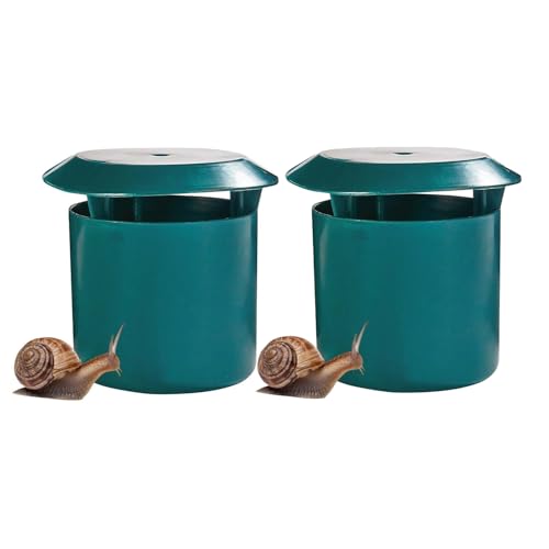 MantraRaj Paquete de 2 trampas para babosas de caracol, respetuosas con el medio ambiente, no tóxicas, caja de plástico para atrapar plagas, seguras para jardinería al aire libre, sin venenos ni