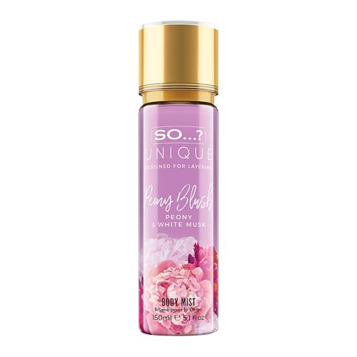 So...? Unique Peony Blush Body Mist - Floral, Fruity Vanilla Perfume with Bergamot and Pear Notes - Perfume for Women - Body Spray for Women - 5.1 oz