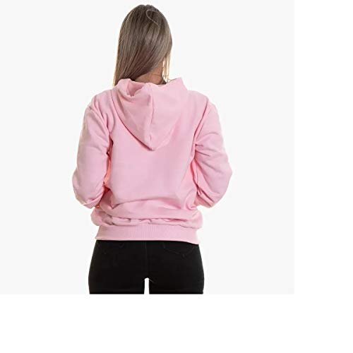 Blusa Moletom Canguru Kpop Mão Coreana Coração Com Bolsos (M, Rosa)