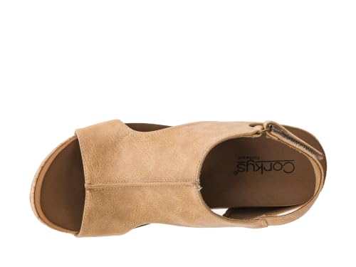 Image of Corkys Footwear Womens Carley Wedges, Featuring Corkys EVA Foam Cushioned Insoles, A 2.5 Inch Heel, Lightweight For All Day Wear, And Hook And Loop Closure