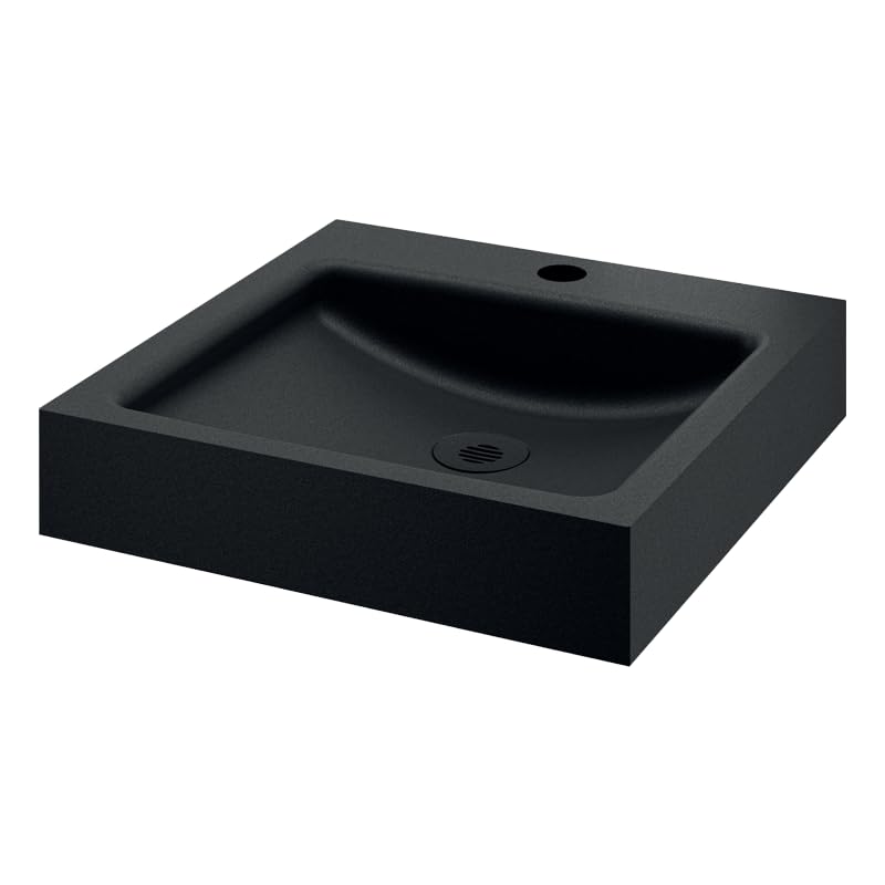 Vasque à Poser - Rectangulaire - Avec Trou de Robinnetterie - 39,5 cm - Inox Noir - UNITO