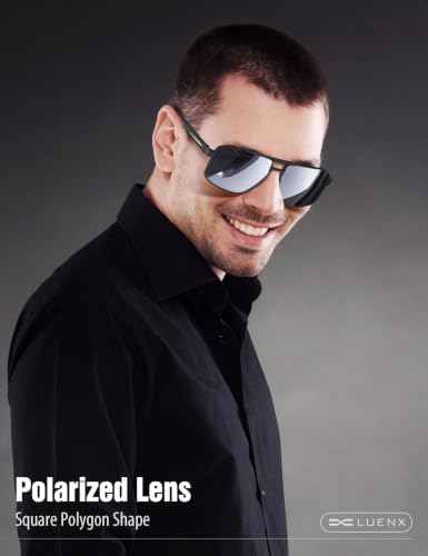 Image of Luenx Aviator Sunglasses Polarized Men Women Square UV400 Driving