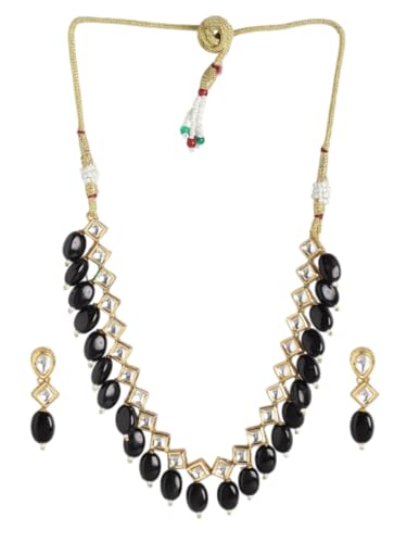 Juego de joyas Kundan chapado en oro DMZ-1552 talla S de latón