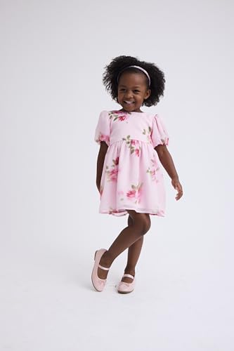 The Children\'s Place,Baby-Girls,and Toddler Puff Sleeve DressPink Floral,2 Years - Thumbnail 2
