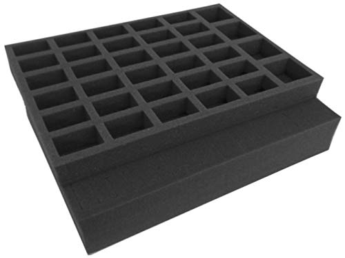 Replacement Tray Set for Gamesworkshop Classic plastic figure case. Carry 34 troops on up to 32mm bases. Ideal for 3 squads, 4 HQ, and larger monsters or vehicles. Perfect for Games Workshop figures