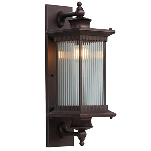Luminaire de maison suspendu étanche avec lampe extérieure en métal noir et verre clair
