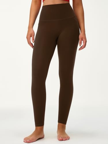 Women's High Waisted Yoga Leisure Leggings 25" Light Compression Butter Smooth Workout Legging Pants Side Pockets3