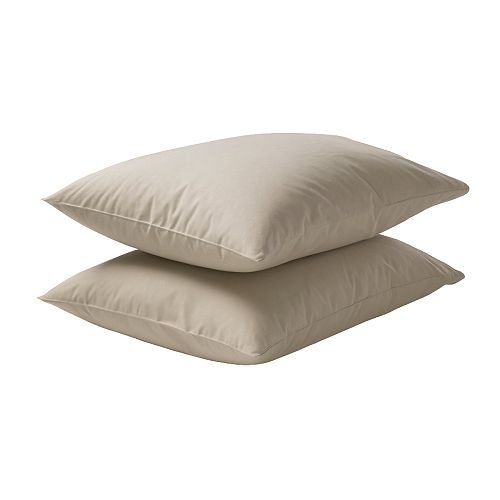 IKEA DVALA - funda de almohada, beige / 2 pack - 50x80 cm