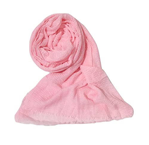 Image of Iba & Isba Women's Plain Crinkled Scarves, Stoles, Hijab (76 x 36 inch)