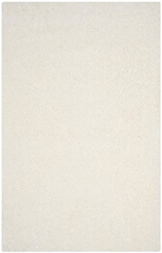 Image of Hand Woven Plain Shagg Collection with 2 Inch Pile Height Carpet for Living Room Size 2x8 Feet Coular White